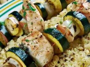 Mark Raymond makes swordfish kebabs.