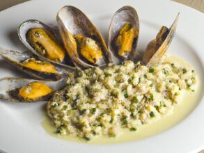 Mussels cooked with a great pan sauce go great over pasta!