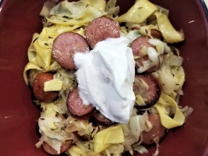 A Polish-American version of a Polish peasant dish, and a great way to stretch sausage into a meal.