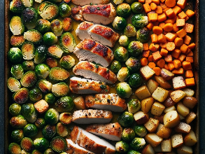 All the stuff on one sheet pan!