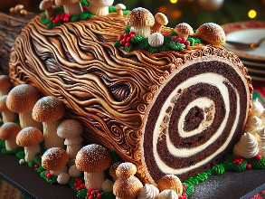 Chef Chris' father makes this amazing yule log every year!